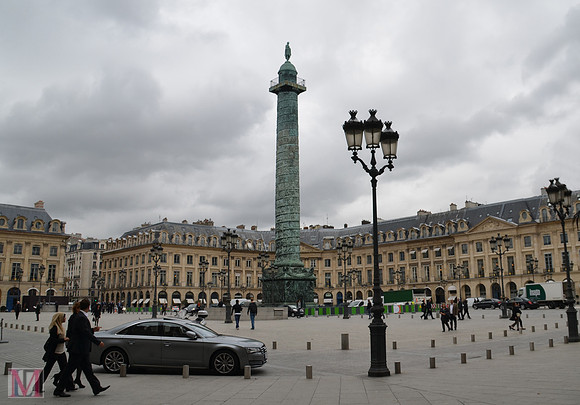 Place Vendome with Colonne Vendome and Statue of Napoleon I on top