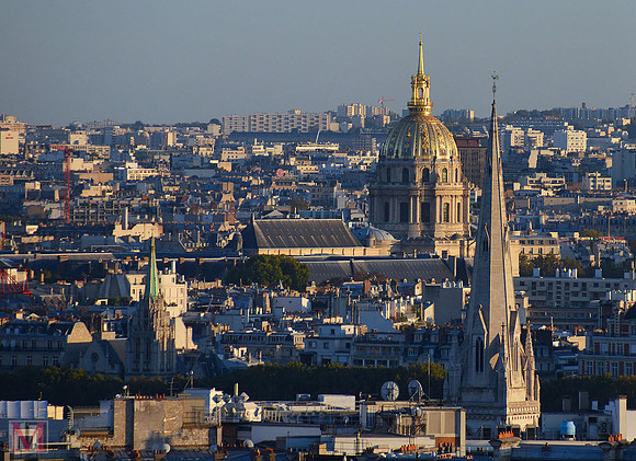 View of the Dome Church inside which Napoleon's tomb is located, tombs of Marshal Foch and other prominent military figures.