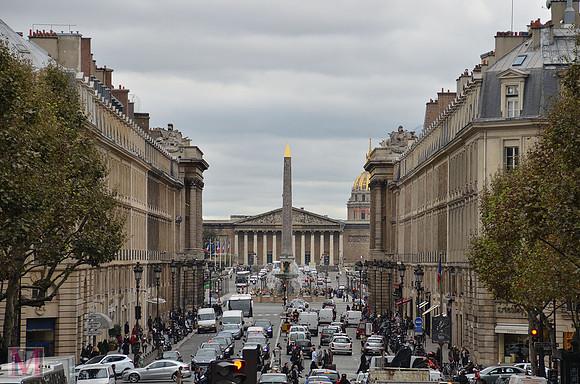 View of Rue (street) Royal, Place de la Concorde and National Assembly